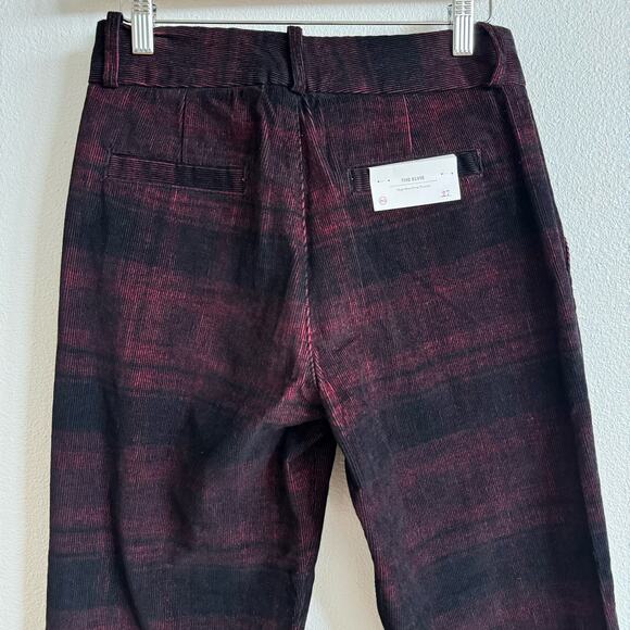 AG The Elvie Black and Red Plaid High Rise Crop Trouser Pants Women's 27 NWT - Picture 6 of 10